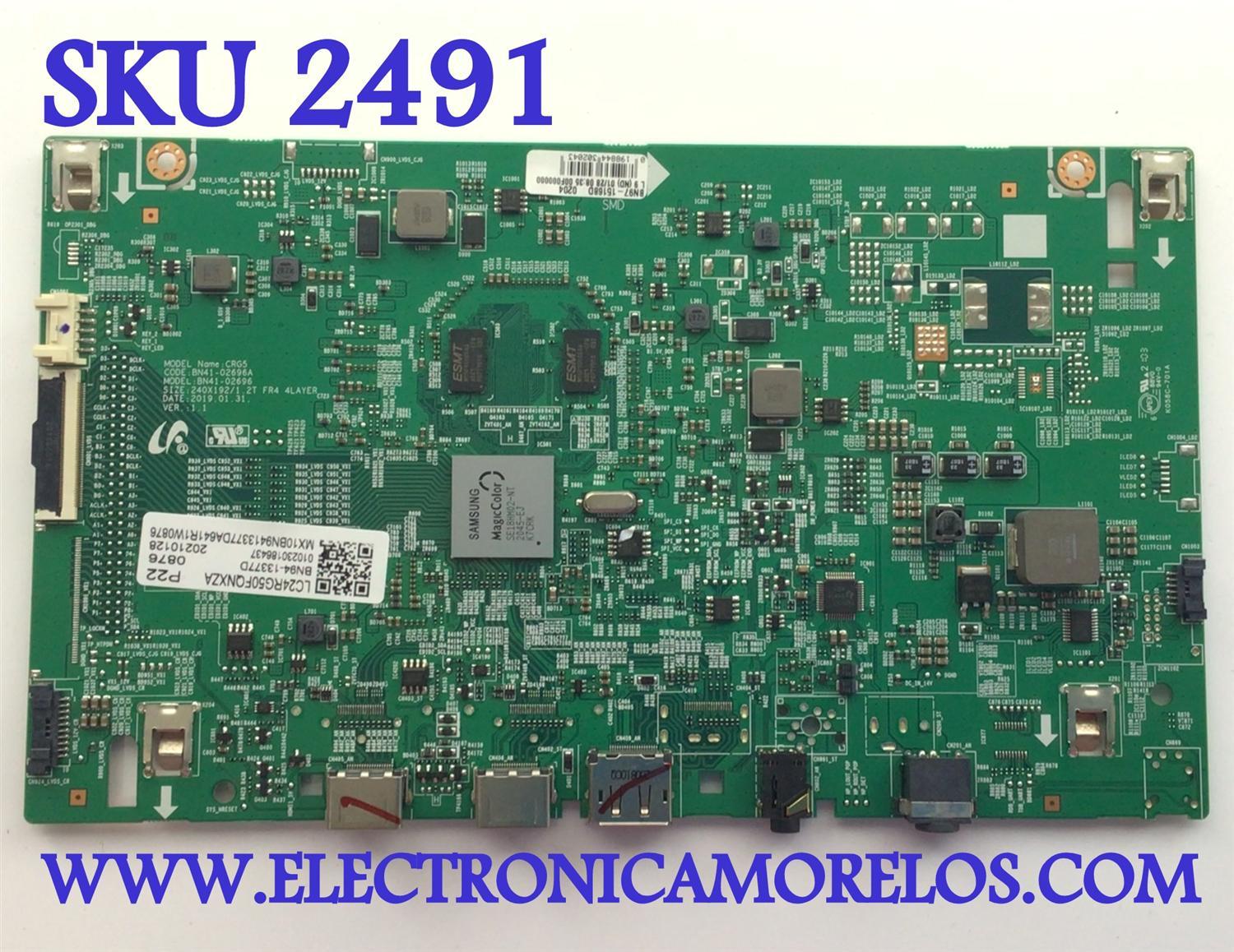 MAIN PARA MONITOR SAMSUNG / NUMERO DE PARTE BN94-13377D / BN97-15168D / NUMERO DE PANEL CY-PR236CGAV1H / MODELO C24RG50FQN
